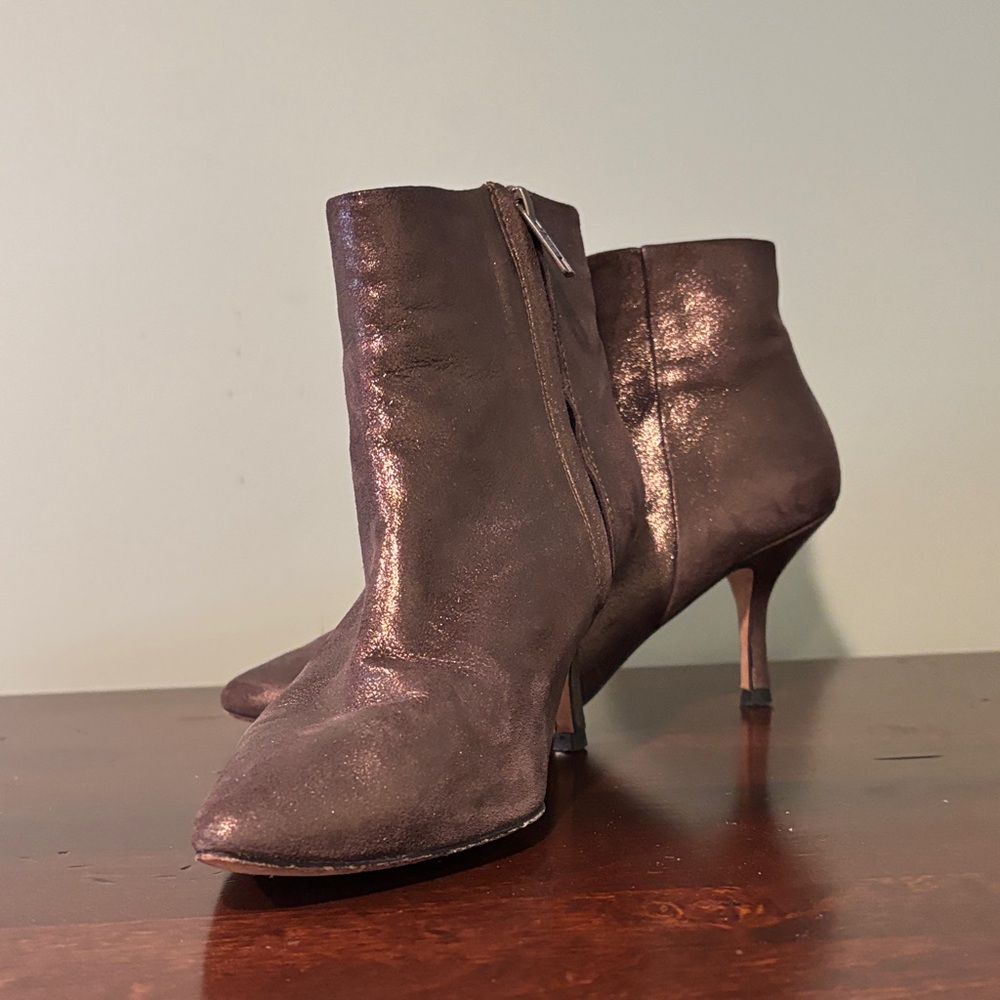 Boden Metallic Brown Ankle Boots